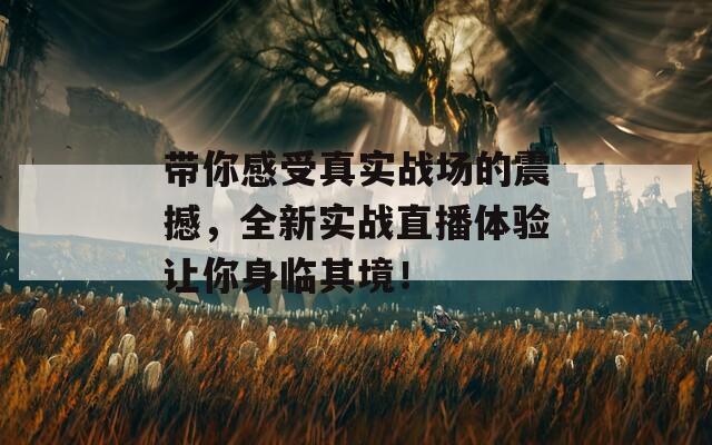 帶你感受真實戰(zhàn)場的震撼，全新實戰(zhàn)直播體驗讓你身臨其境！