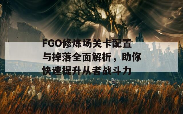 FGO修煉場關(guān)卡配置與掉落全面解析，助你快速提升從者戰(zhàn)斗力