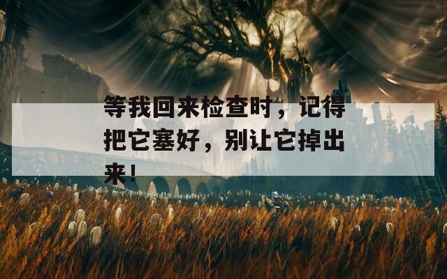 等我回來檢查時，記得把它塞好，別讓它掉出來！