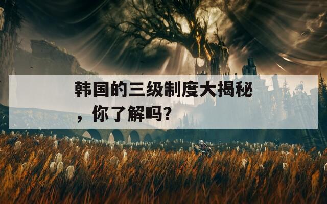 韓國(guó)的三級(jí)制度大揭秘，你了解嗎？