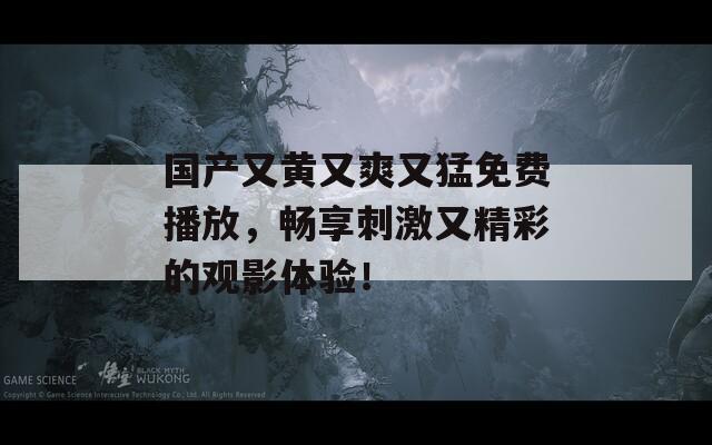 國(guó)產(chǎn)又黃又爽又猛免費(fèi)播放，暢享刺激又精彩的觀影體驗(yàn)！