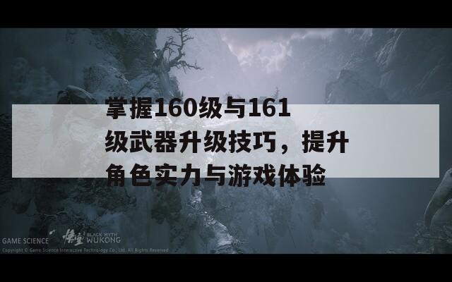 掌握160級(jí)與161級(jí)武器升級(jí)技巧，提升角色實(shí)力與游戲體驗(yàn)