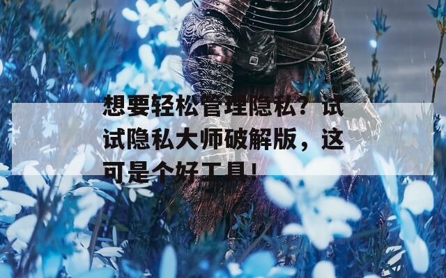 想要輕松管理隱私？試試隱私大師破解版，這可是個(gè)好工具！