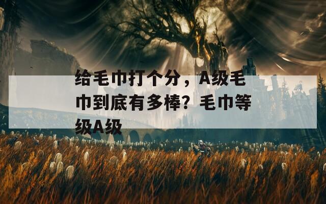 給毛巾打個分，A級毛巾到底有多棒？毛巾等級A級