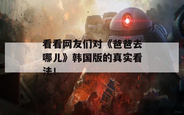 看看網(wǎng)友們對(duì)《爸爸去哪兒》韓國(guó)版的真實(shí)看法！