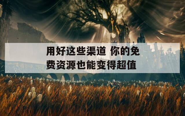 用好這些渠道 你的免費資源也能變得超值
