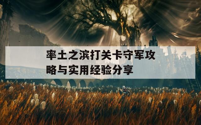 率土之濱打關(guān)卡守軍攻略與實用經(jīng)驗分享