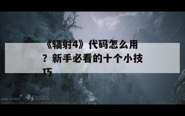 《輻射4》代碼怎么用？新手必看的十個小技巧