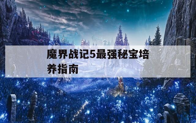 魔界戰(zhàn)記5最強(qiáng)秘寶培養(yǎng)指南