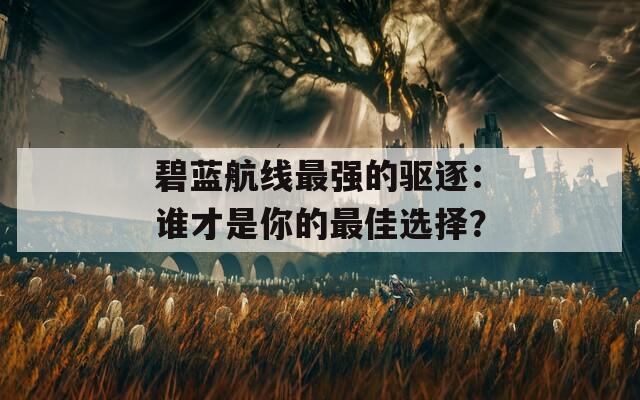 碧藍(lán)航線最強(qiáng)的驅(qū)逐：誰才是你的最佳選擇？