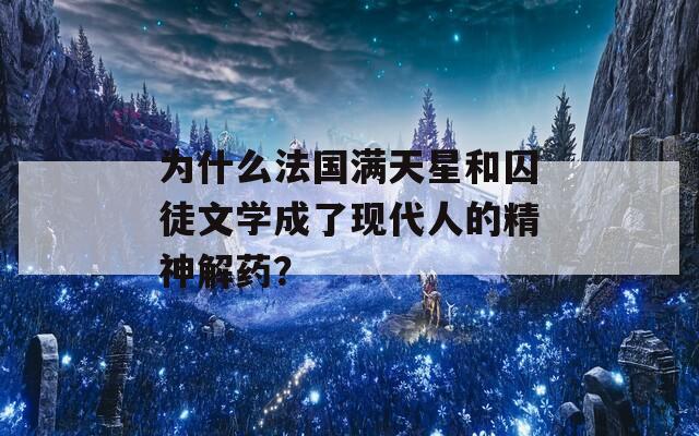 為什么法國滿天星和囚徒文學(xué)成了現(xiàn)代人的精神解藥？