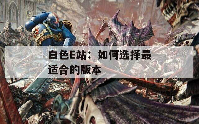 白色E站：如何選擇最適合的版本