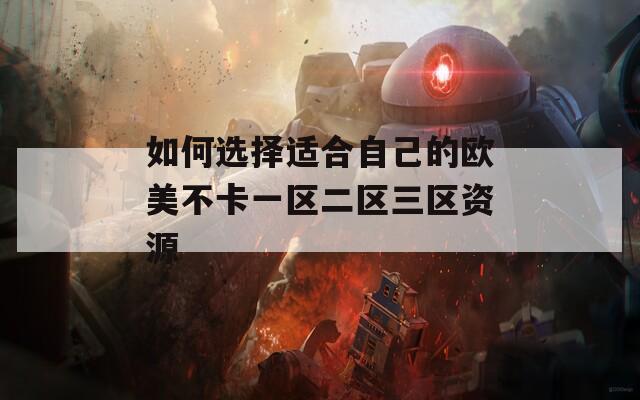 如何選擇適合自己的歐美不卡一區(qū)二區(qū)三區(qū)資源
