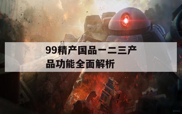99精產(chǎn)國品一二三產(chǎn)品功能全面解析
