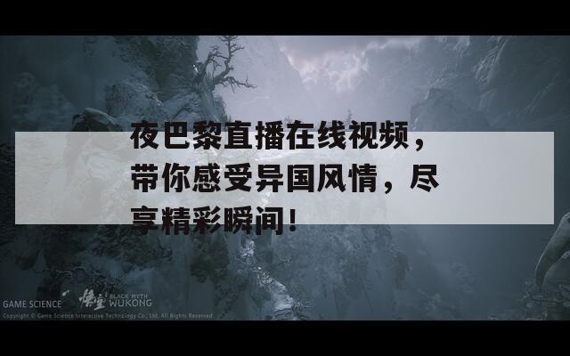 夜巴黎直播在線視頻，帶你感受異國風情，盡享精彩瞬間！