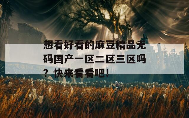 想看好看的麻豆精品無碼國產一區(qū)二區(qū)三區(qū)嗎？快來看看吧！