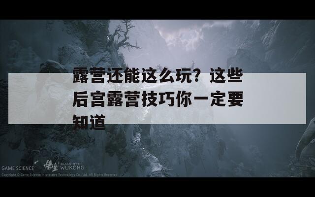 露營(yíng)還能這么玩？這些后宮露營(yíng)技巧你一定要知道