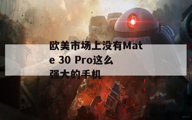 歐美市場(chǎng)上沒(méi)有Mate 30 Pro這么強(qiáng)大的手機(jī)
