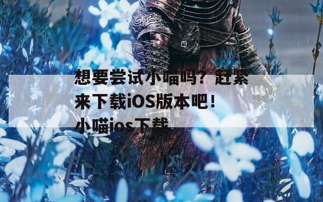 想要嘗試小喵嗎？趕緊來下載iOS版本吧！小喵ios下載