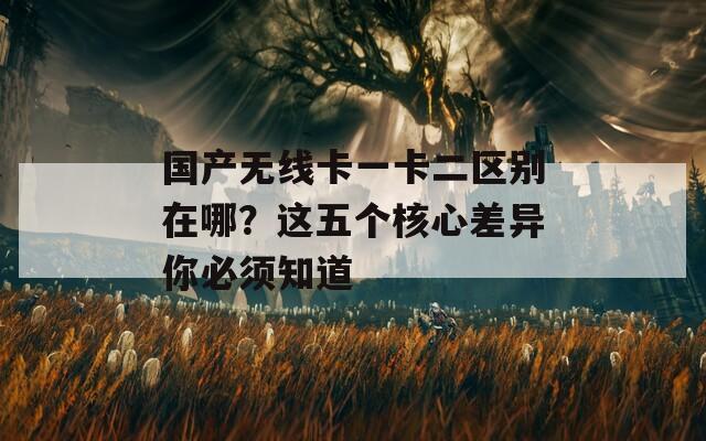 國產(chǎn)無線卡一卡二區(qū)別在哪？這五個核心差異你必須知道
