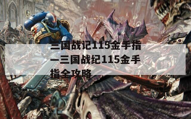 三國戰(zhàn)記115金手指—三國戰(zhàn)紀115金手指全攻略