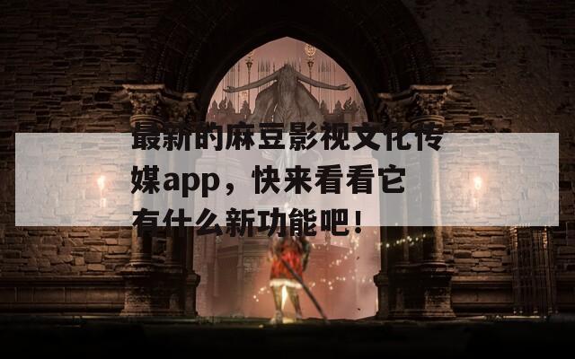 最新的麻豆影視文化傳媒app，快來看看它有什么新功能吧！