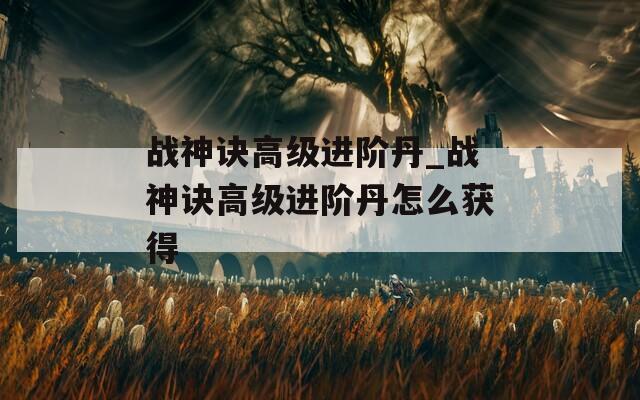 戰(zhàn)神訣高級(jí)進(jìn)階丹_戰(zhàn)神訣高級(jí)進(jìn)階丹怎么獲得