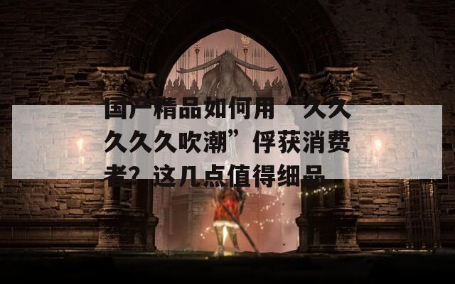 國產(chǎn)精品如何用“久久久久久吹潮”俘獲消費者？這幾點值得細品