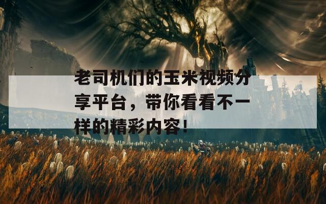 老司機們的玉米視頻分享平臺，帶你看看不一樣的精彩內(nèi)容！