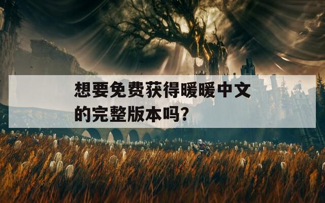 想要免費(fèi)獲得暖暖中文的完整版本嗎？
