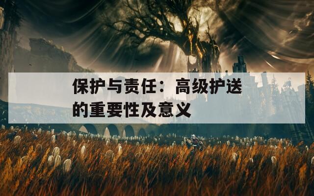 保護(hù)與責(zé)任：高級(jí)護(hù)送的重要性及意義